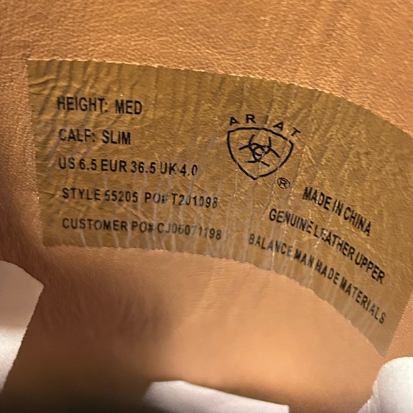 Ariat Black Leather Heritage Contour Field Tall Slim calf Riding Boot size 6.5 - Picture 10 of 13